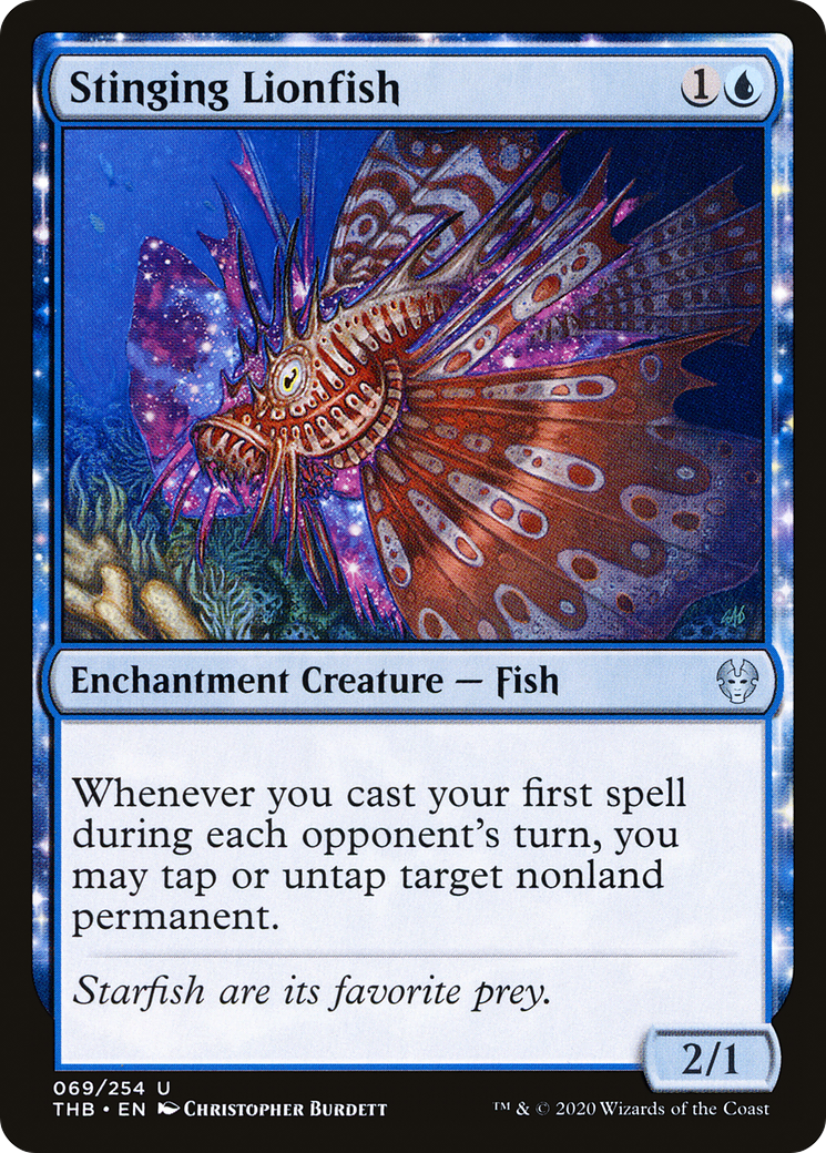 Stinging Lionfish (THB-069) - Theros Beyond Death: (nyxtouched) Foil - Premium MTG Single from Wizards of the Coast - Just $0.25! Shop now at Game Crave Tournament Store