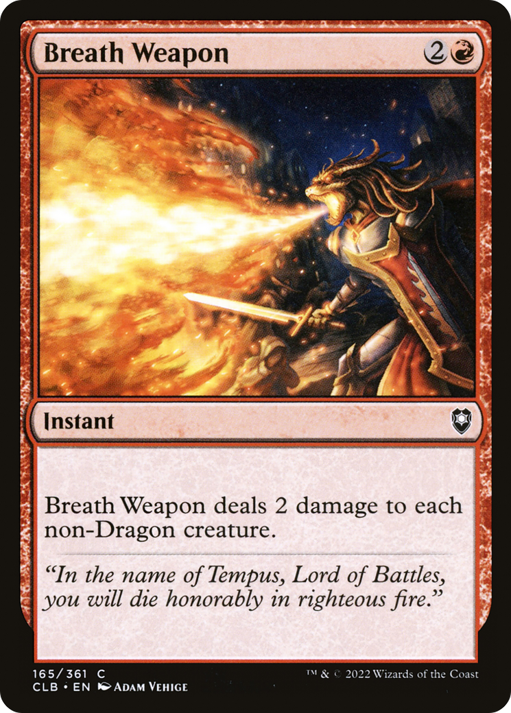 Breath Weapon (CLB-165) - Commander Legends: Battle for Baldur's Gate - Premium MTG Single from Wizards of the Coast - Just $0.24! Shop now at Game Crave Tournament Store