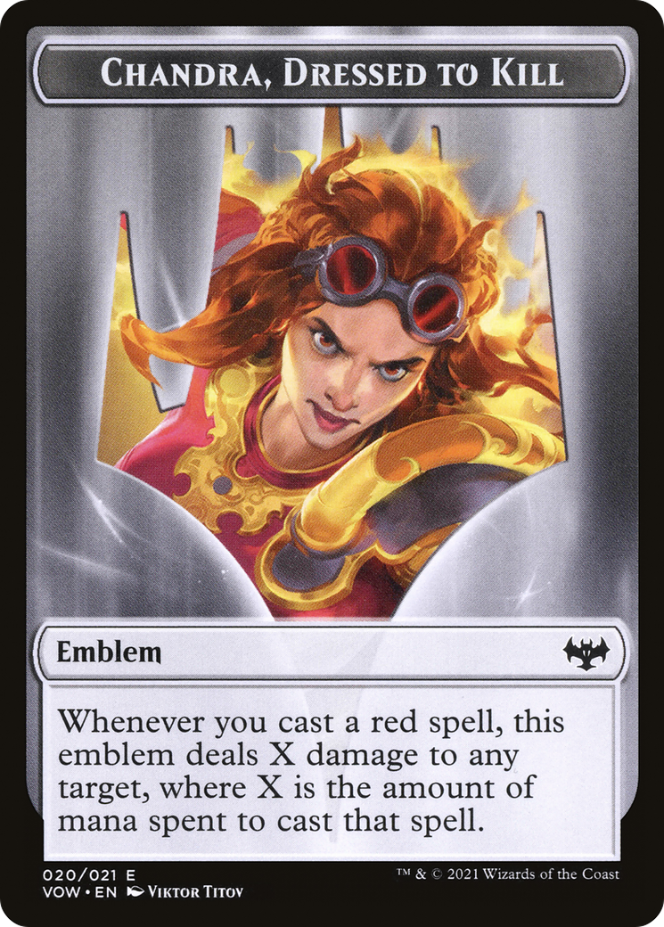 Chandra, Dressed to Kill Emblem (TVOW-020) - Innistrad: Crimson Vow Tokens Foil - Premium MTG Single from Wizards of the Coast - Just $0! Shop now at Game Crave Tournament Store