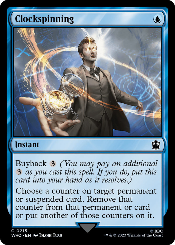 Clockspinning (WHO-215) - Doctor Who - Premium MTG Single from Wizards of the Coast - Just $0.08! Shop now at Game Crave Tournament Store