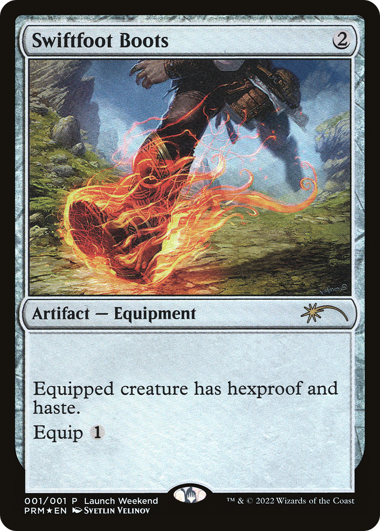 Swiftfoot Boots (PW22-004) - Wizards Play Network 2022 Foil - Premium MTG Single from Wizards of the Coast - Just $0.98! Shop now at Game Crave Tournament Store