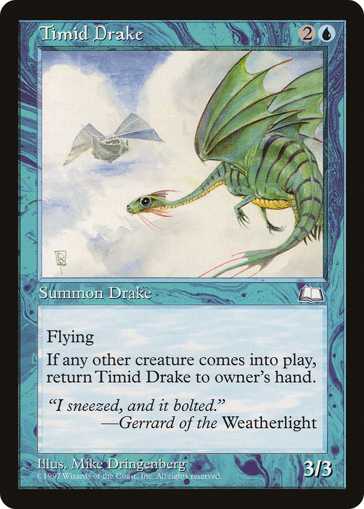 Timid Drake (WTH-054) - Weatherlight - Premium MTG Single from Wizards of the Coast - Just $0.25! Shop now at Game Crave Tournament Store