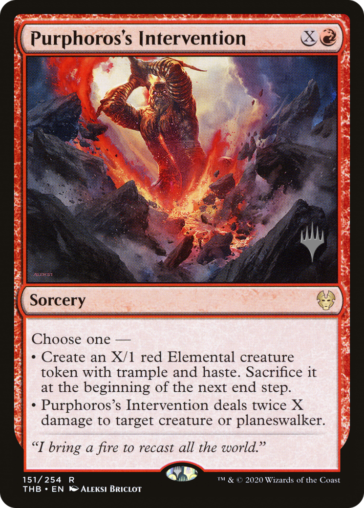 Purphoros's Intervention (PTHB-151P) - Theros Beyond Death Promos Foil - Premium MTG Single from Wizards of the Coast - Just $0.68! Shop now at Game Crave Tournament Store