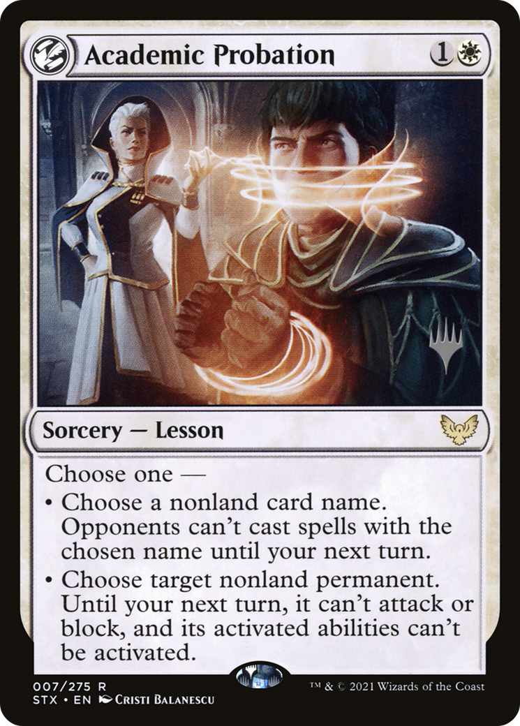 Academic Probation (PSTX-07P) - Strixhaven: School of Mages Promos: (lesson) Foil - Premium MTG Single from Wizards of the Coast - Just $0.25! Shop now at Game Crave Tournament Store