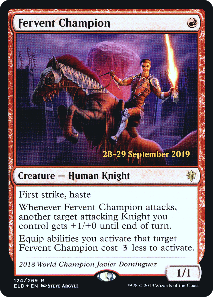 Fervent Champion (PELD-124S) - Throne of Eldraine Promos Foil - Premium MTG Single from Wizards of the Coast - Just $0.53! Shop now at Game Crave Tournament Store