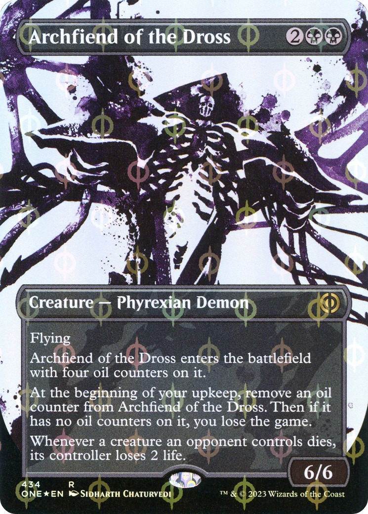 Archfiend of the Dross (ONE-434) - Phyrexia: All Will Be One: (Showcase) (Borderless) Foil - Premium MTG Single from Wizards of the Coast - Just $0.89! Shop now at Game Crave Tournament Store