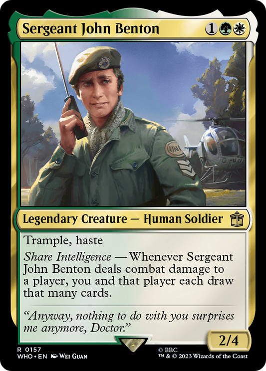 Sergeant John Benton (WHO-157) - Doctor Who - Premium MTG Single from Wizards of the Coast - Just $0.08! Shop now at Game Crave Tournament Store