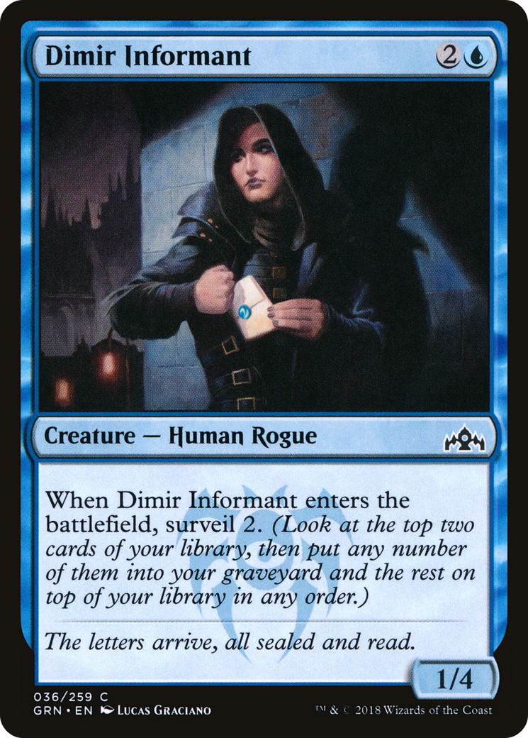 Dimir Informant (GRN-036) - Guilds of Ravnica - Premium MTG Single from Wizards of the Coast - Just $0.25! Shop now at Game Crave Tournament Store