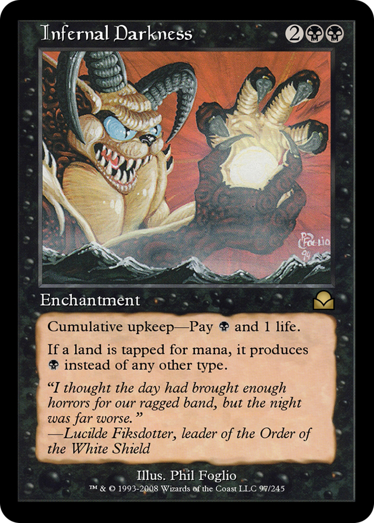 Infernal Darkness (ME2-097) - Masters Edition II Foil - Premium MTG Single from Wizards of the Coast - Just $0! Shop now at Game Crave Tournament Store