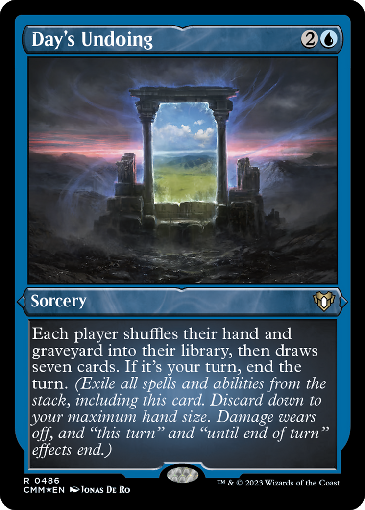 Day's Undoing (CMM-486) - Commander Masters Etched Foil - Premium MTG Single from Wizards of the Coast - Just $1.02! Shop now at Game Crave Tournament Store