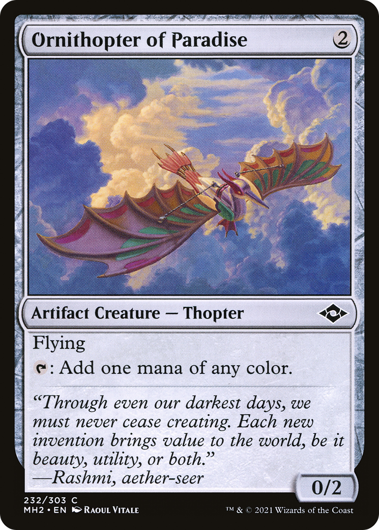 Ornithopter of Paradise (MH2-232) - Modern Horizons 2 - Premium MTG Single from Wizards of the Coast - Just $0.08! Shop now at Game Crave Tournament Store