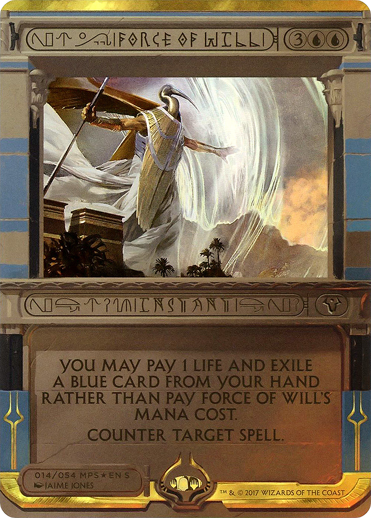 Force of Will (MP2-014) - Amonkhet Invocations (Borderless) Foil - Premium MTG Single from Wizards of the Coast - Just $206.32! Shop now at Game Crave Tournament Store