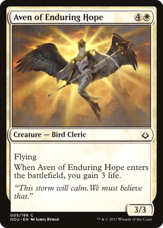 Aven of Enduring Hope (HOU-005) - Hour of Devastation - Premium MTG Single from Wizards of the Coast - Just $0.21! Shop now at Game Crave Tournament Store
