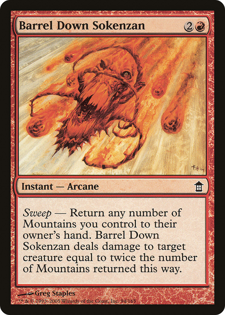 Barrel Down Sokenzan (SOK-094) - Saviors of Kamigawa - Premium MTG Single from Wizards of the Coast - Just $0.08! Shop now at Game Crave Tournament Store