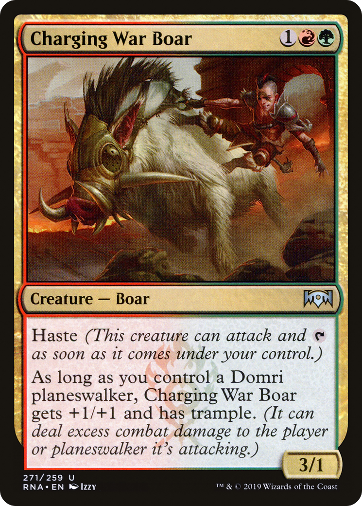Charging War Boar (RNA-271) - Ravnica Allegiance - Premium MTG Single from Wizards of the Coast - Just $0.08! Shop now at Game Crave Tournament Store