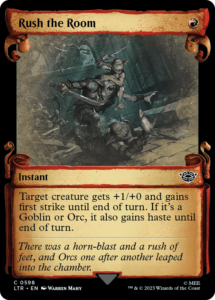 Rush the Room (LTR-598) - The Lord of the Rings: Tales of Middle-earth: (Showcase) Foil - Premium MTG Single from Wizards of the Coast - Just $0.08! Shop now at Game Crave Tournament Store