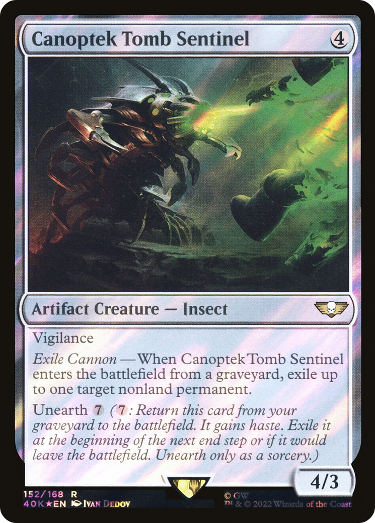 Canoptek Tomb Sentinel (40K-152★) - Warhammer 40,000 Commander Foil - Premium MTG Single from Wizards of the Coast - Just $0.95! Shop now at Game Crave Tournament Store