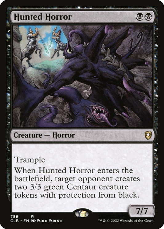 Hunted Horror (CLB-758) - Commander Legends: Battle for Baldur's Gate - Premium MTG Single from Wizards of the Coast - Just $4.25! Shop now at Game Crave Tournament Store