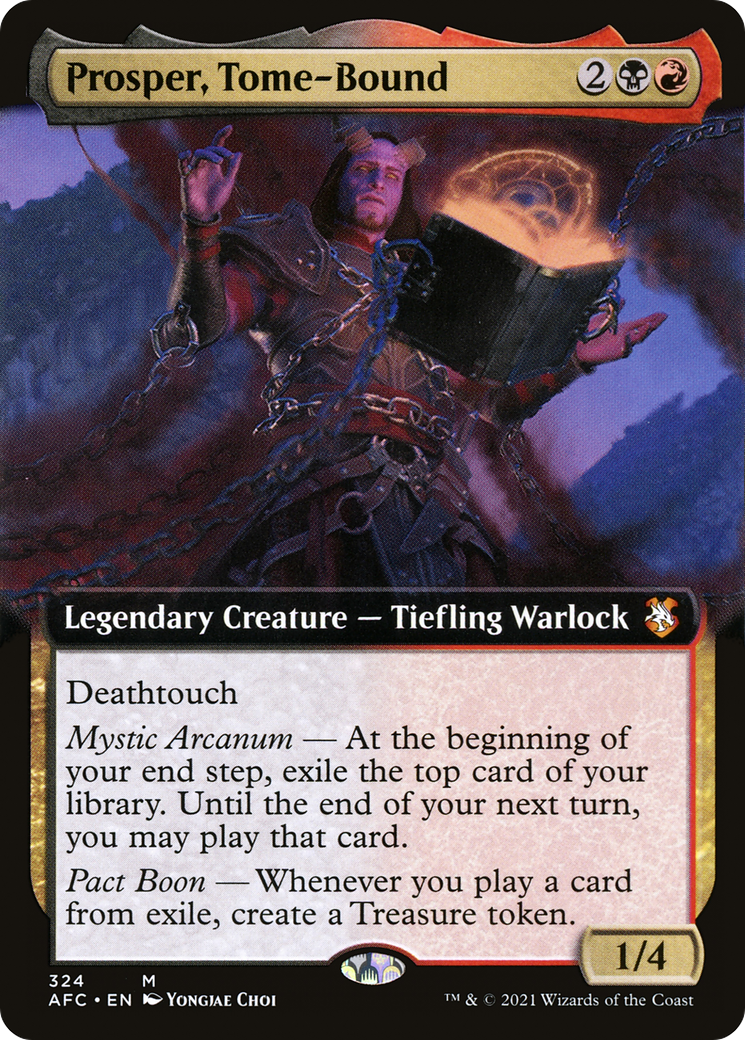 Prosper, Tome-Bound (AFC-324) - Forgotten Realms Commander: (Extended Art) - Premium MTG Single from Wizards of the Coast - Just $14.08! Shop now at Game Crave Tournament Store