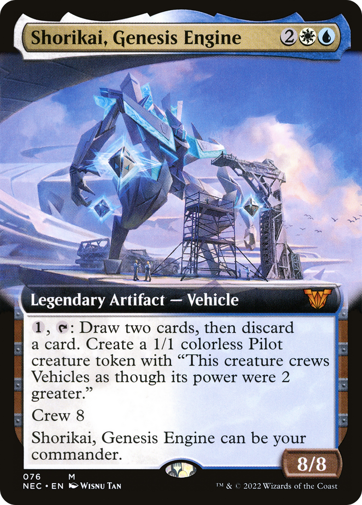 Shorikai, Genesis Engine (NEC-076) - Neon Dynasty Commander: (Extended Art) - Premium MTG Single from Wizards of the Coast - Just $1.41! Shop now at Game Crave Tournament Store