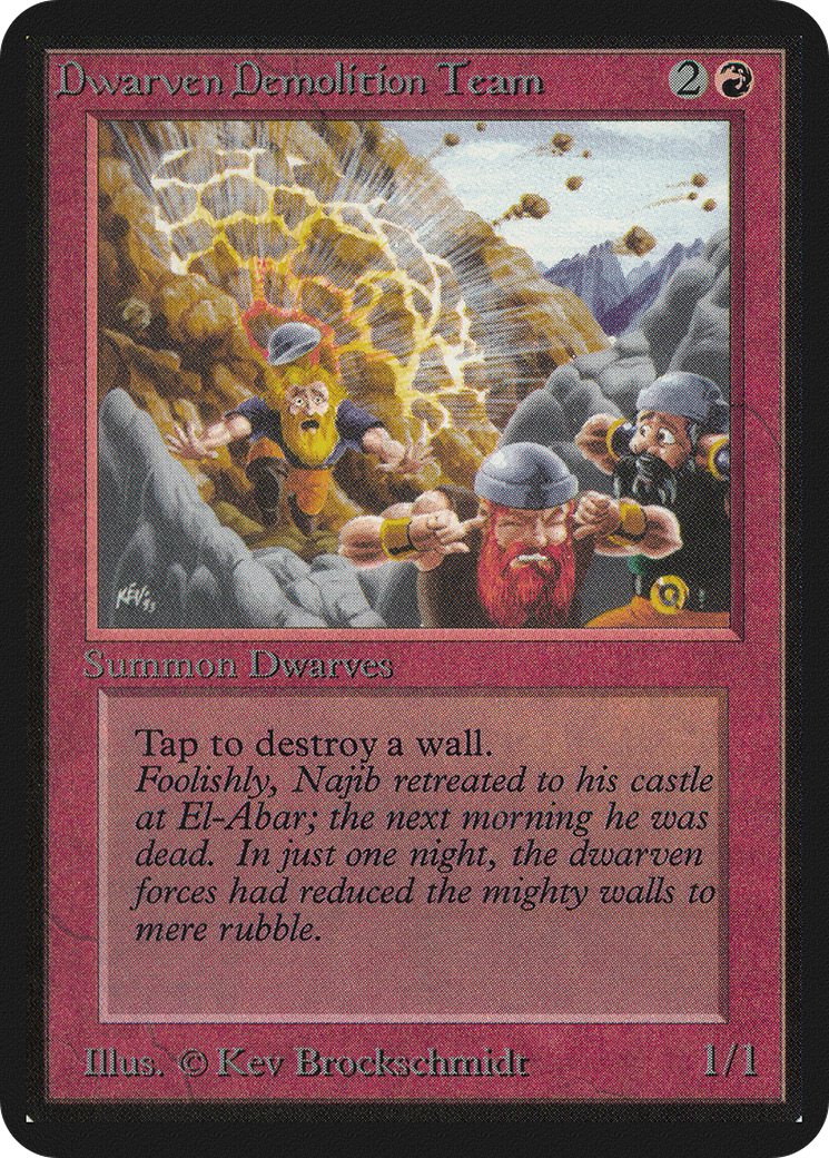 Dwarven Demolition Team (LEA-142) - Limited Edition Alpha - Premium MTG Single from Wizards of the Coast - Just $22.80! Shop now at Game Crave Tournament Store