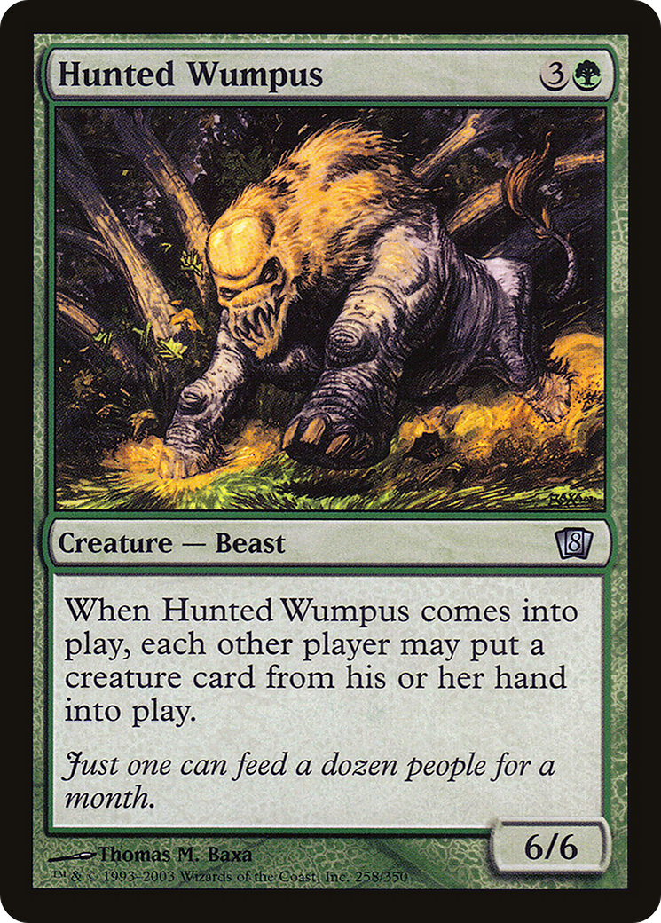 Hunted Wumpus (8ED-258★) - Eighth Edition Foil - Premium MTG Single from Wizards of the Coast - Just $0.20! Shop now at Game Crave Tournament Store