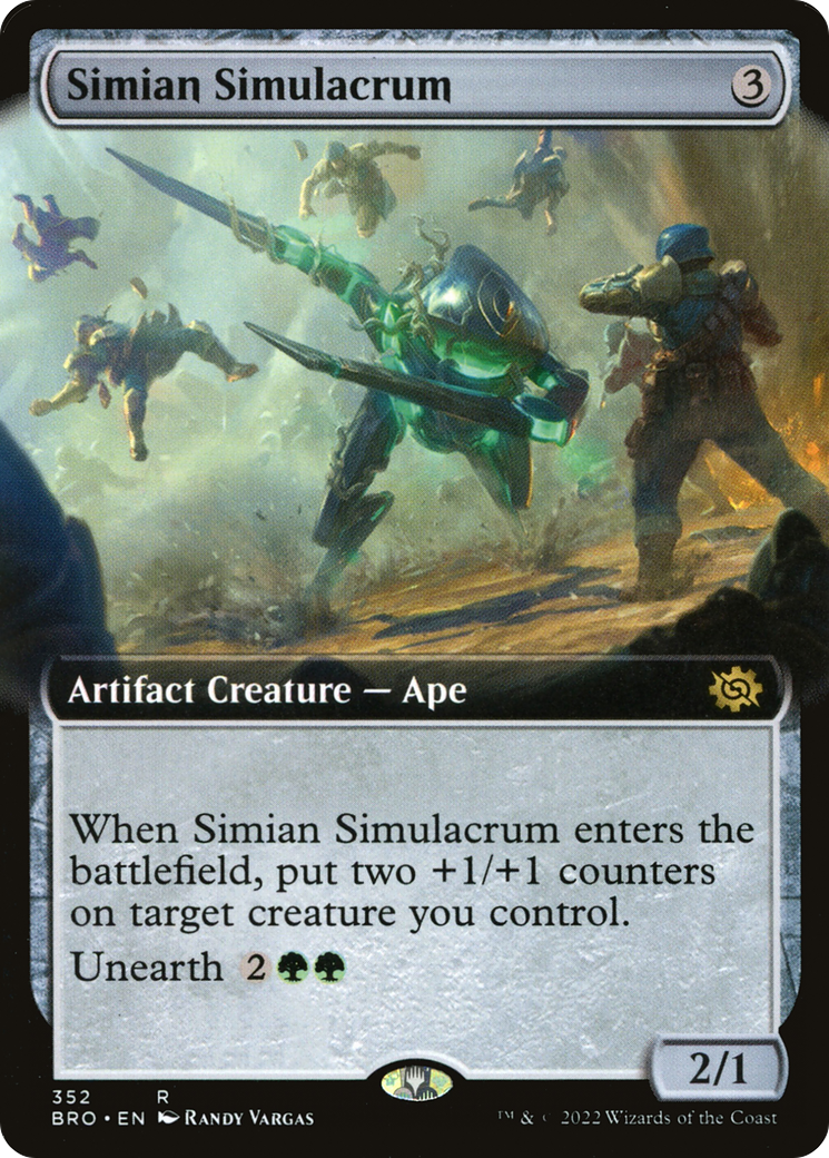 Simian Simulacrum (BRO-352) - The Brothers' War: (Extended Art) Foil - Premium MTG Single from Wizards of the Coast - Just $0.08! Shop now at Game Crave Tournament Store