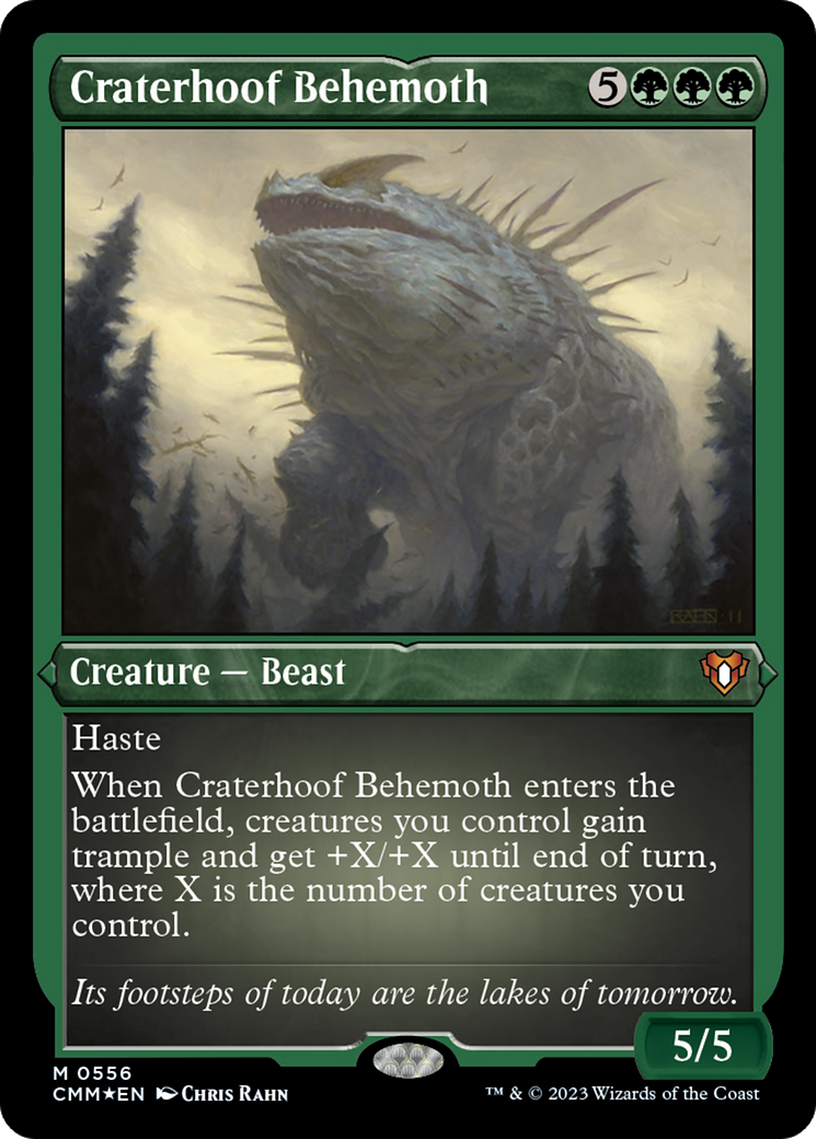 Craterhoof Behemoth (CMM-556) - Commander Masters Etched Foil - Premium MTG Single from Wizards of the Coast - Just $7.85! Shop now at Game Crave Tournament Store
