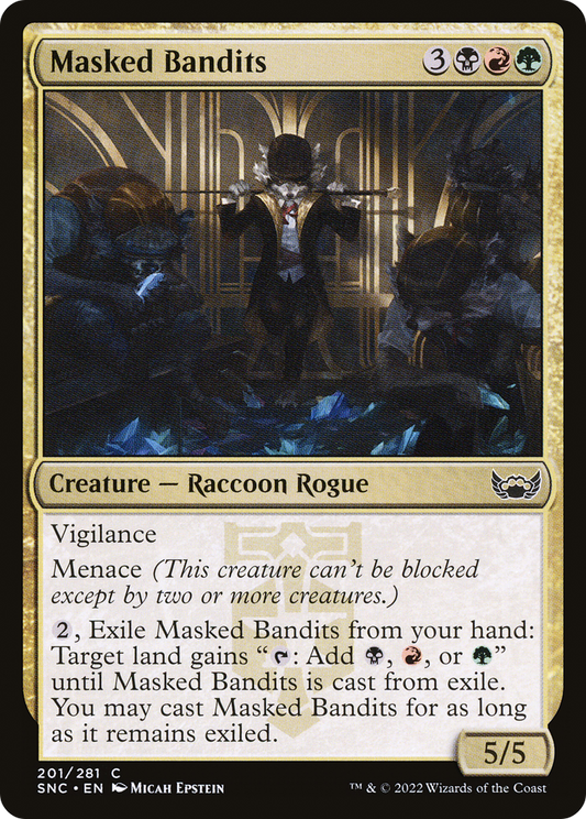 Masked Bandits (SNC-201) - Streets of New Capenna - Premium MTG Single from Wizards of the Coast - Just $0.08! Shop now at Game Crave Tournament Store