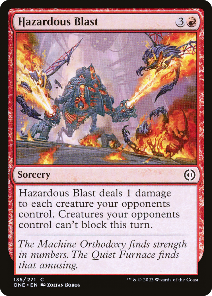 Hazardous Blast (ONE-135) - Phyrexia: All Will Be One Foil - Premium MTG Single from Wizards of the Coast - Just $0.08! Shop now at Game Crave Tournament Store