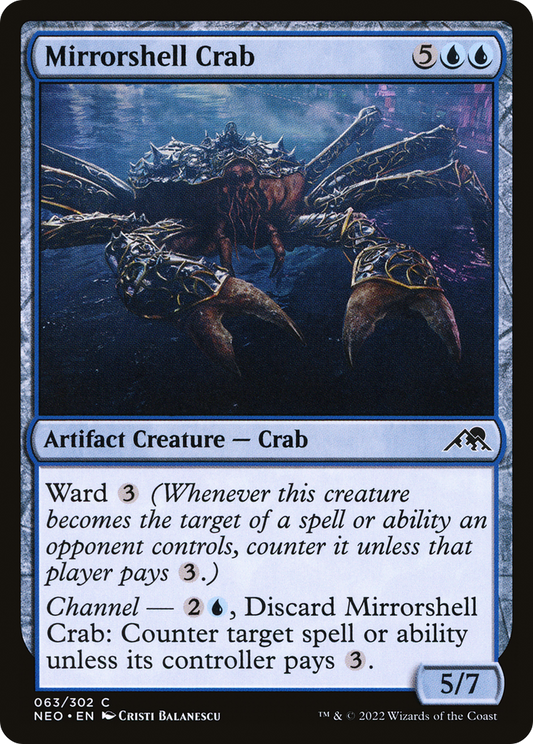 Mirrorshell Crab (NEO-063) - Kamigawa: Neon Dynasty - Premium MTG Single from Wizards of the Coast - Just $0.08! Shop now at Game Crave Tournament Store