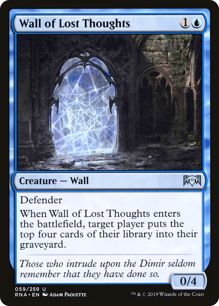 Wall of Lost Thoughts (RNA-059) - Ravnica Allegiance Foil - Premium MTG Single from Wizards of the Coast - Just $0.26! Shop now at Game Crave Tournament Store