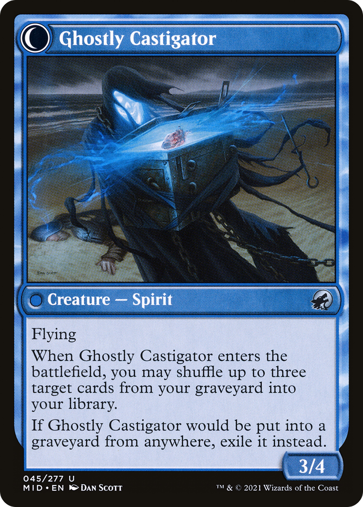 Covetous Castaway // Ghostly Castigator (MID-045) - Innistrad: Midnight Hunt: (Double Faced Transform) - Premium MTG Single from Wizards of the Coast - Just $0.08! Shop now at Game Crave Tournament Store