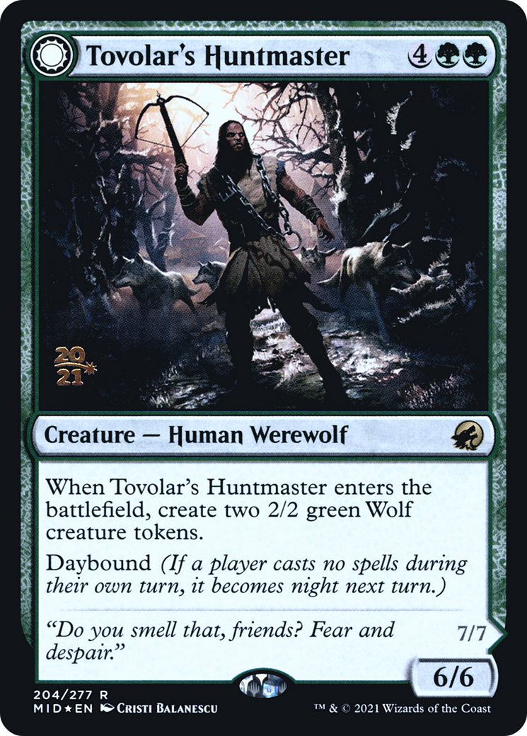 Tovolar's Huntmaster // Tovolar's Packleader (PMID-204S) - Innistrad: Midnight Hunt Promos: (Double Faced Transform) Foil - Premium MTG Single from Wizards of the Coast - Just $0.10! Shop now at Game Crave Tournament Store
