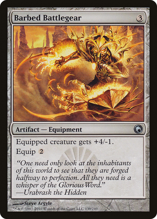 Barbed Battlegear (SOM-139) - Scars of Mirrodin - Premium MTG Single from Wizards of the Coast - Just $0.08! Shop now at Game Crave Tournament Store