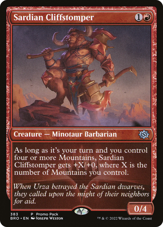 Sardian Cliffstomper (BRO-383) - The Brothers' War - Premium MTG Single from Wizards of the Coast - Just $0.08! Shop now at Game Crave Tournament Store