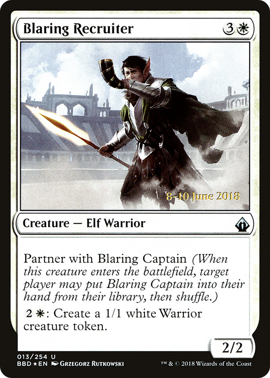 Blaring Recruiter (PBBD-13S) - Battlebond Promos Foil - Premium MTG Single from Wizards of the Coast - Just $0.08! Shop now at Game Crave Tournament Store