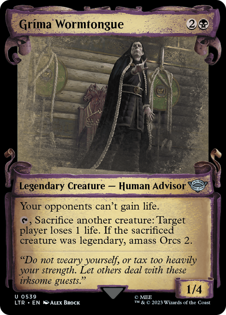 Gríma Wormtongue (LTR-539) - The Lord of the Rings: Tales of Middle-earth: (Showcase) - Premium MTG Single from Wizards of the Coast - Just $0.24! Shop now at Game Crave Tournament Store