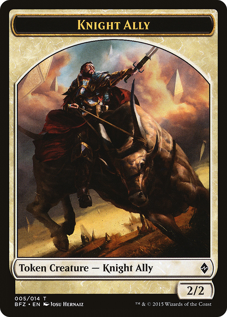Knight Ally (TBFZ-005) - Battle for Zendikar Tokens - Premium MTG Single from Wizards of the Coast - Just $0.08! Shop now at Game Crave Tournament Store