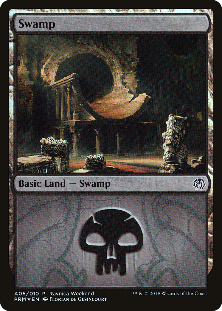 Swamp (PRWK-A05) - GRN Ravnica Weekend Foil - Premium MTG Single from Wizards of the Coast - Just $0.33! Shop now at Game Crave Tournament Store