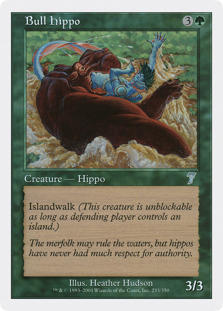 Bull Hippo (7ED-233) - Seventh Edition - Premium MTG Single from Wizards of the Coast - Just $0.25! Shop now at Game Crave Tournament Store