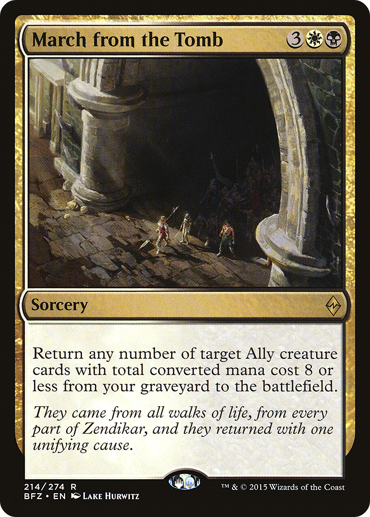 March from the Tomb (BFZ-214) - Battle for Zendikar - Premium MTG Single from Wizards of the Coast - Just $0.25! Shop now at Game Crave Tournament Store