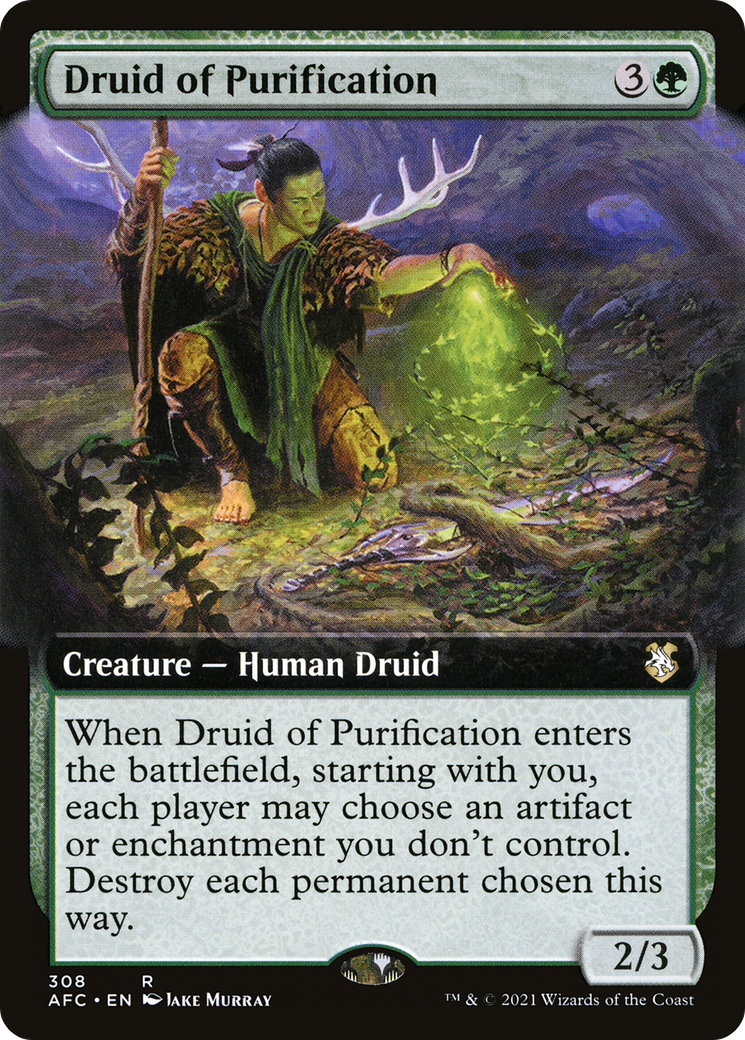 Druid of Purification (AFC-308) - Forgotten Realms Commander: (Extended Art) - Premium MTG Single from Wizards of the Coast - Just $1.05! Shop now at Game Crave Tournament Store