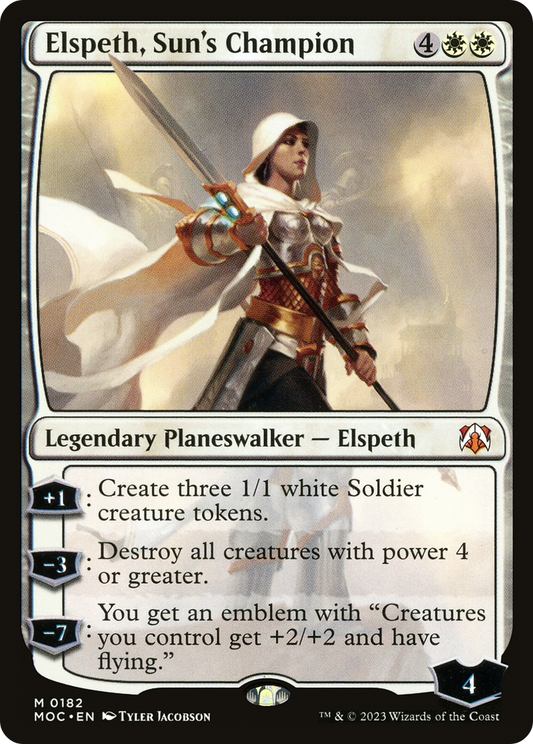 Elspeth, Sun's Champion (MOC-182) - March of the Machine Commander - Premium MTG Single from Wizards of the Coast - Just $0.24! Shop now at Game Crave Tournament Store