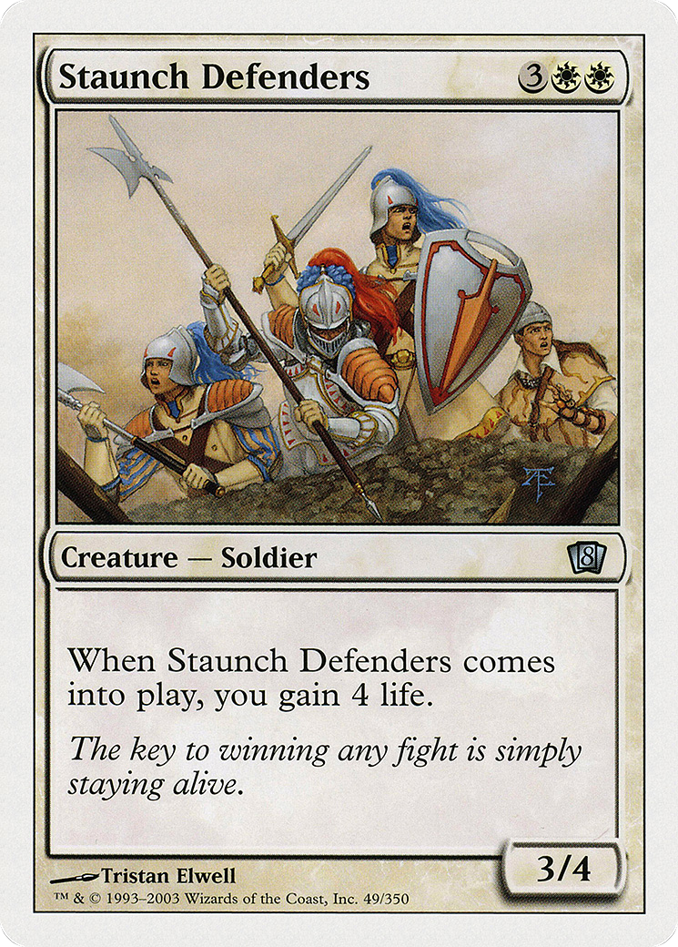 Staunch Defenders (8ED-049) - Eighth Edition - Premium MTG Single from Wizards of the Coast - Just $0.25! Shop now at Game Crave Tournament Store