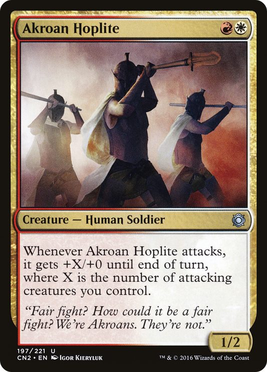 Akroan Hoplite (CN2-197) - Conspiracy: Take the Crown - Premium MTG Single from Wizards of the Coast - Just $0.08! Shop now at Game Crave Tournament Store