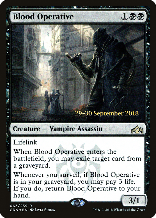 Blood Operative (PGRN-63S) - Guilds of Ravnica Promos Foil - Premium MTG Single from Wizards of the Coast - Just $0.38! Shop now at Game Crave Tournament Store