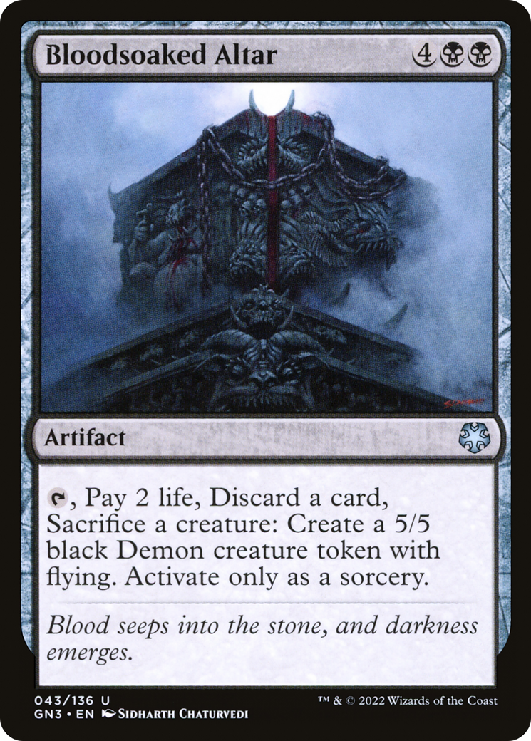Bloodsoaked Altar (GN3-043) - Game Night: Free-for-All - Premium MTG Single from Wizards of the Coast - Just $0.25! Shop now at Game Crave Tournament Store