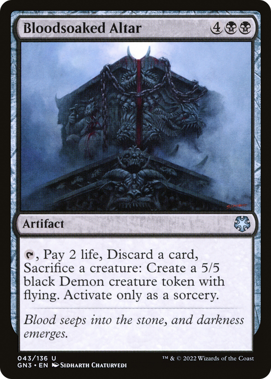 Bloodsoaked Altar (GN3-043) - Game Night: Free-for-All - Premium MTG Single from Wizards of the Coast - Just $0.25! Shop now at Game Crave Tournament Store