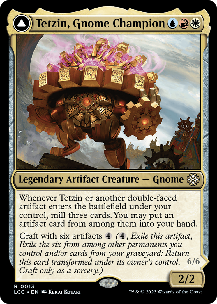 Tetzin, Gnome Champion // The Golden-Gear Colossus (LCC-013) - The Lost Caverns of Ixalan Commander Foil - Premium MTG Single from Wizards of the Coast - Just $0.08! Shop now at Game Crave Tournament Store